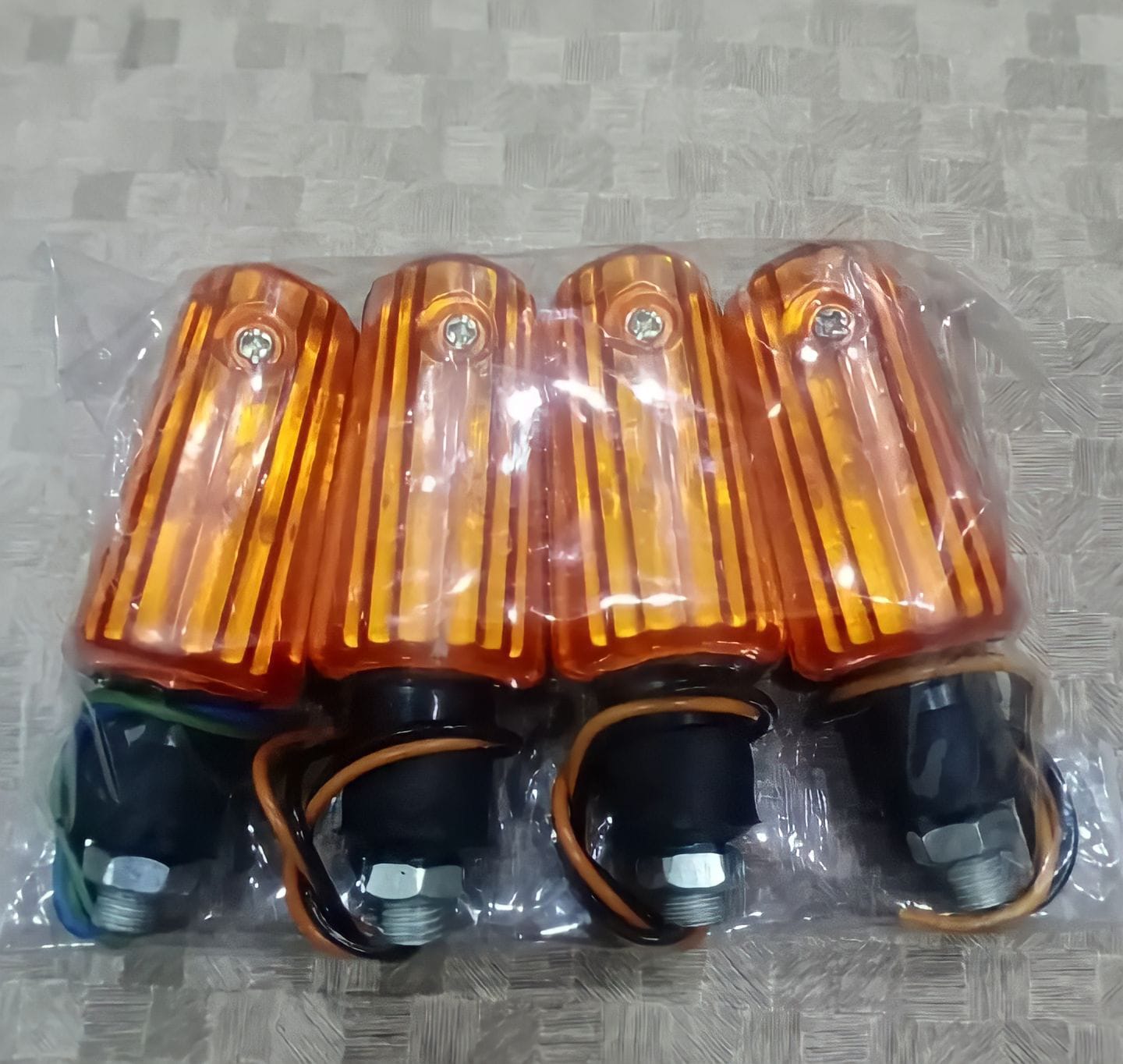 4 pcs Flexible Mini Bike Indicators Yellow Unbreakable