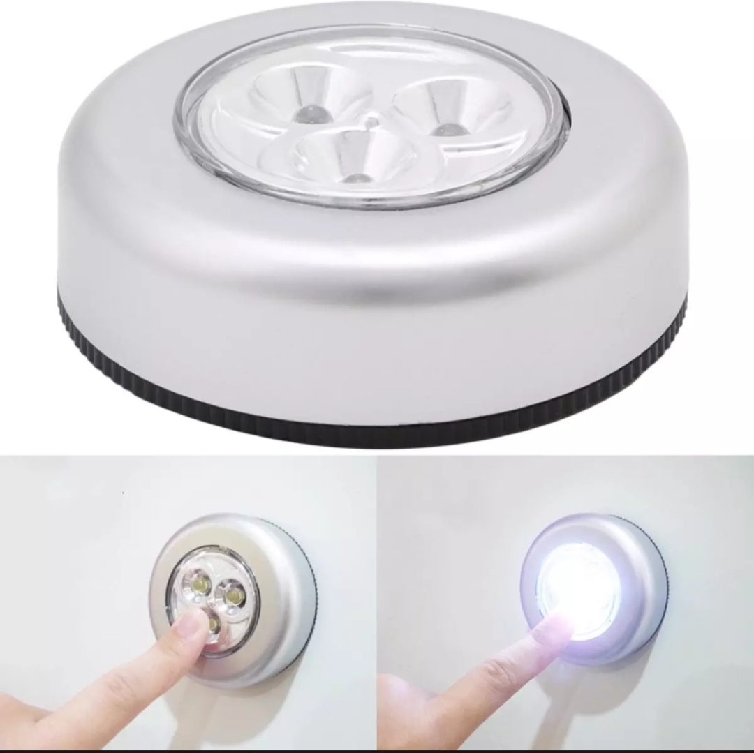 LED Tap Light with Adhesive, Battery Powered, White LED