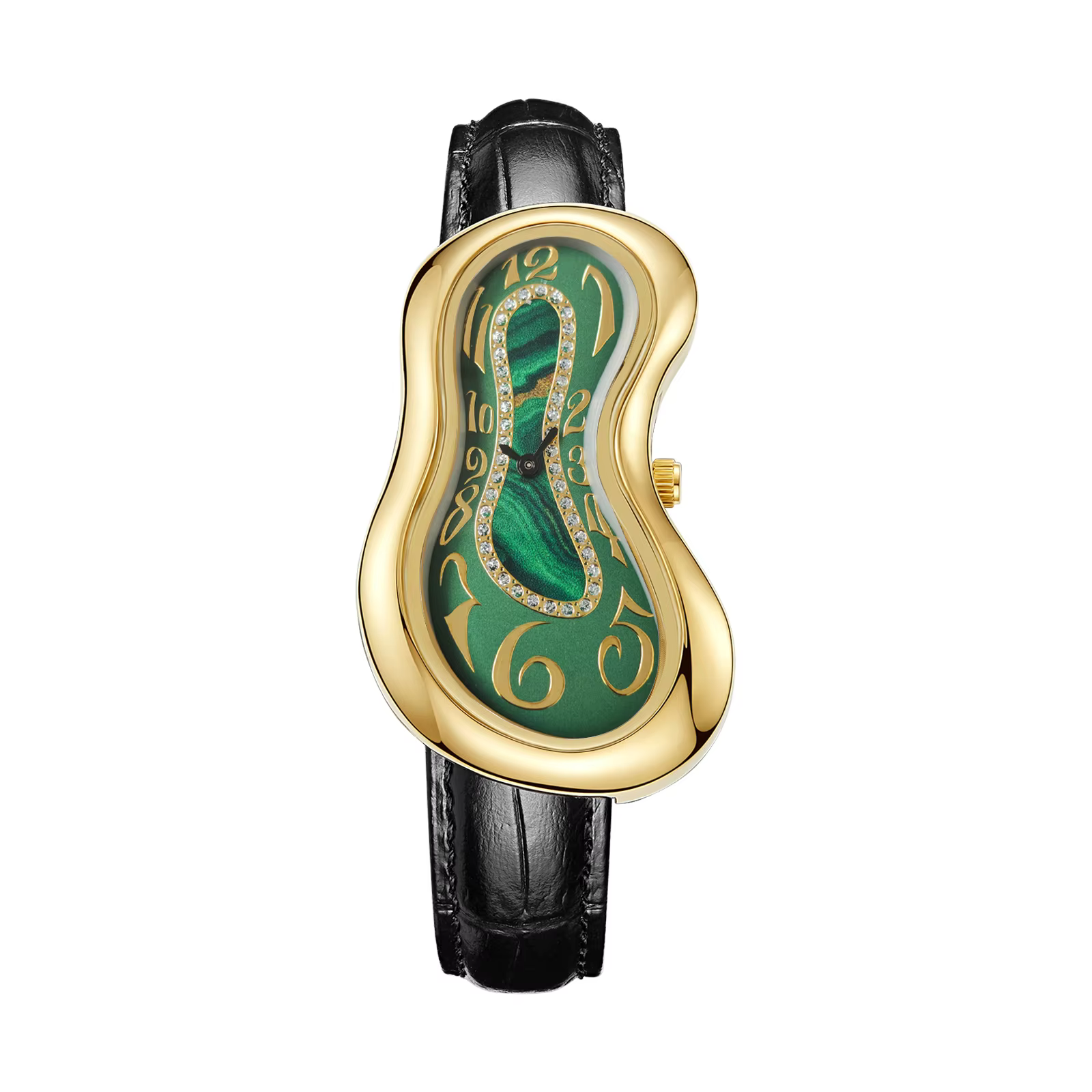 Surrealist Melting Clock Quartz Watch with Leather Band product image