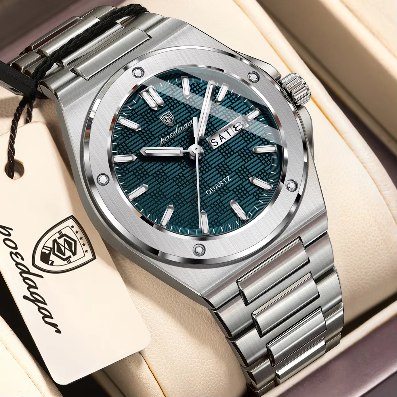 POEDAGAR Luxury Men’s Quartz Date Week Sport Watch product image