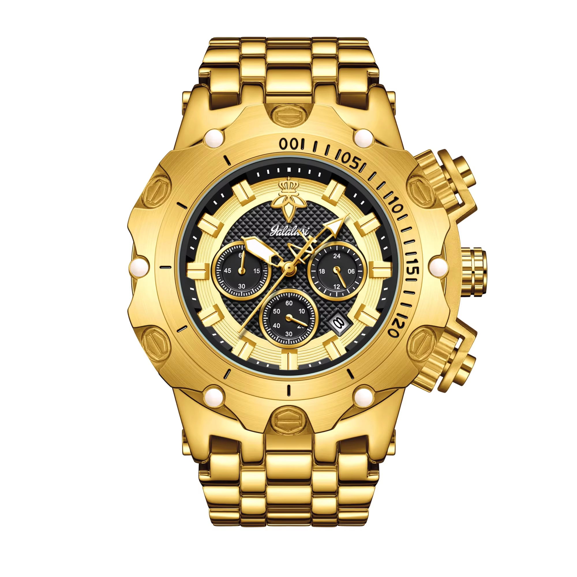 YaLaLuSi Men’s Luxury Gold Watch with Multifunction Dial product image