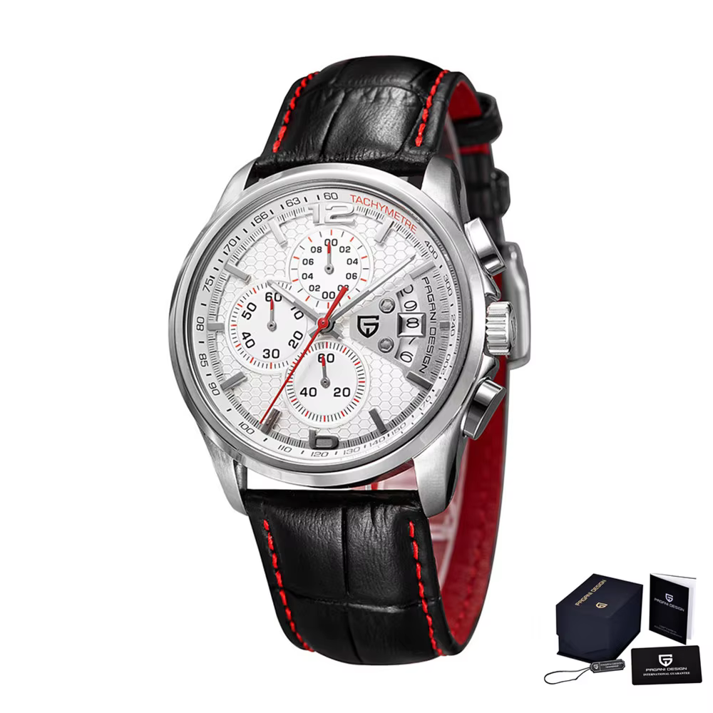 PAGANI DESIGN PD-3306 Leather Chronograph Quartz Watch product image