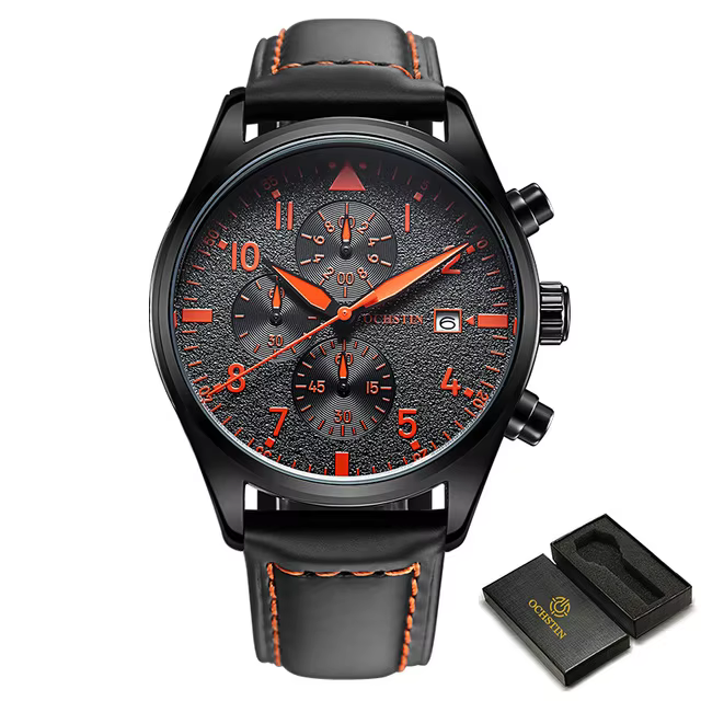 OCHSTIN Men’s Quartz Chronograph Leather Watch product image