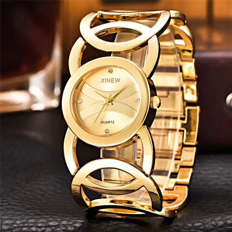 XINEW 6438 Women’s Luxury Golden Quartz Bracelet Watch product image