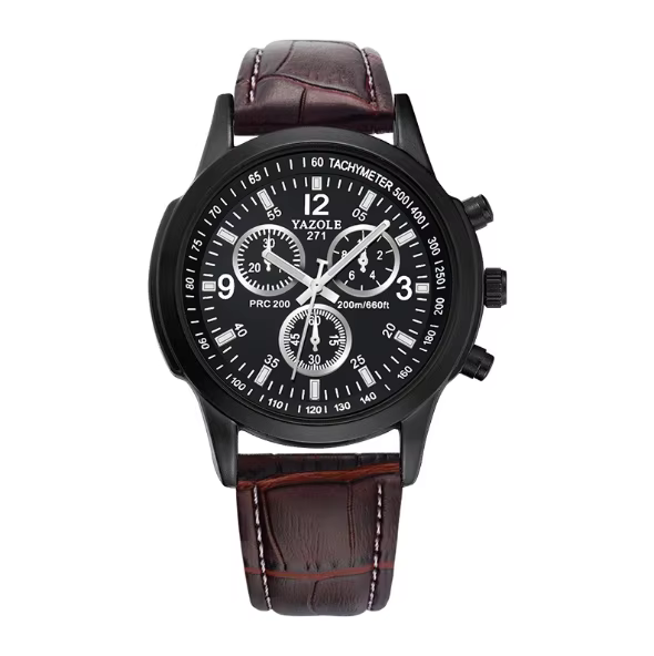 Men’s Simple Fashion Leather Strap Quartz Watch product image