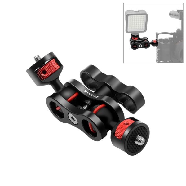 PULUZ 360° Rotating Double Ball Head Magic Arm Mount