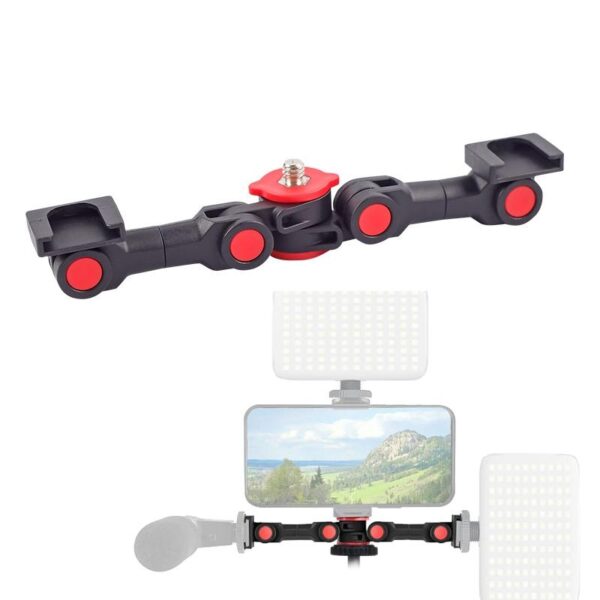 Dual Cold Shoe Magic Arm Bracket for Cameras & Phones