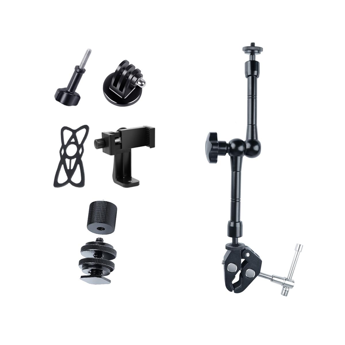 11-inch Adjustable Articulating Magic Arm with Clamps