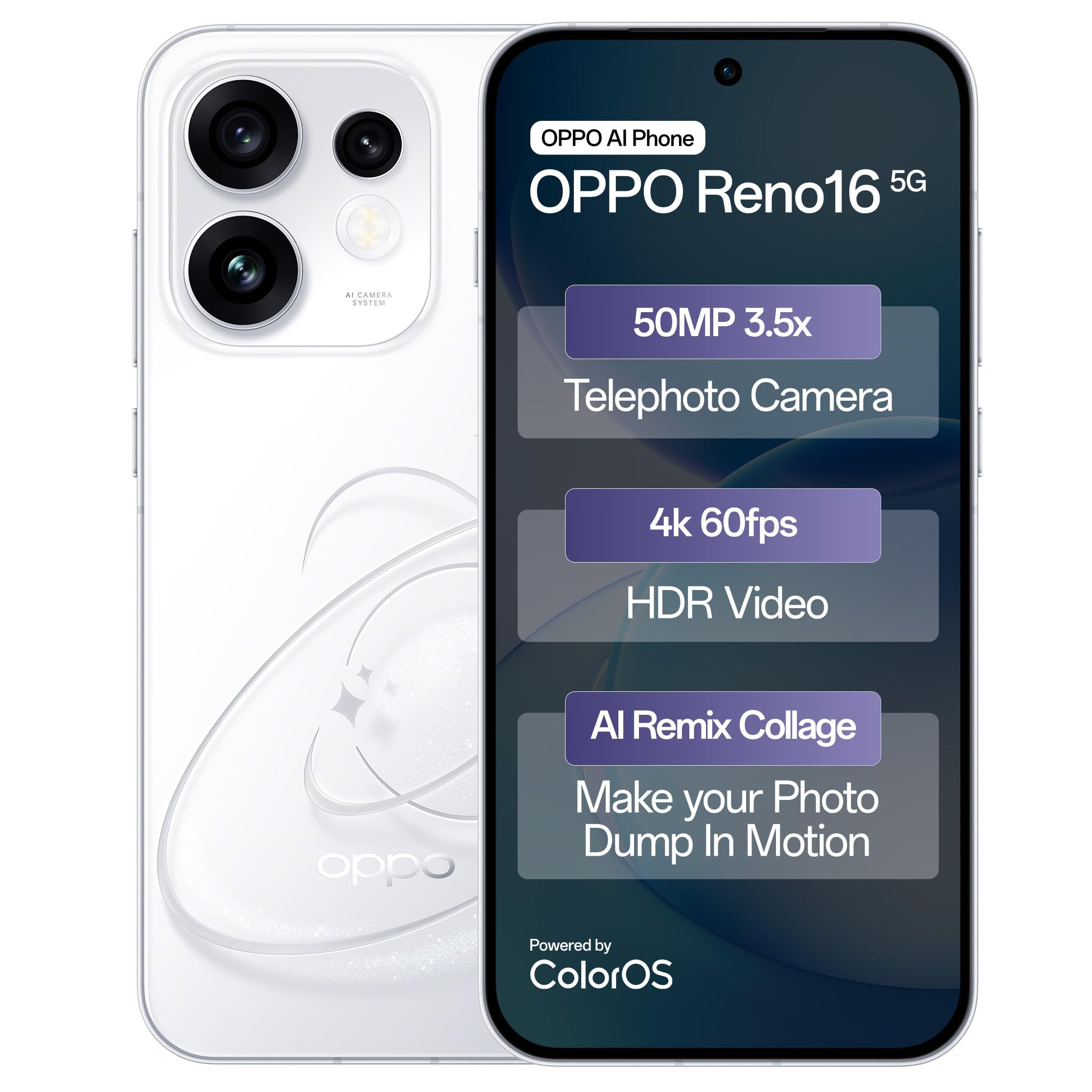 Oppo Reno 16 5G Dual SIM 12GB 256GB Official Warranty