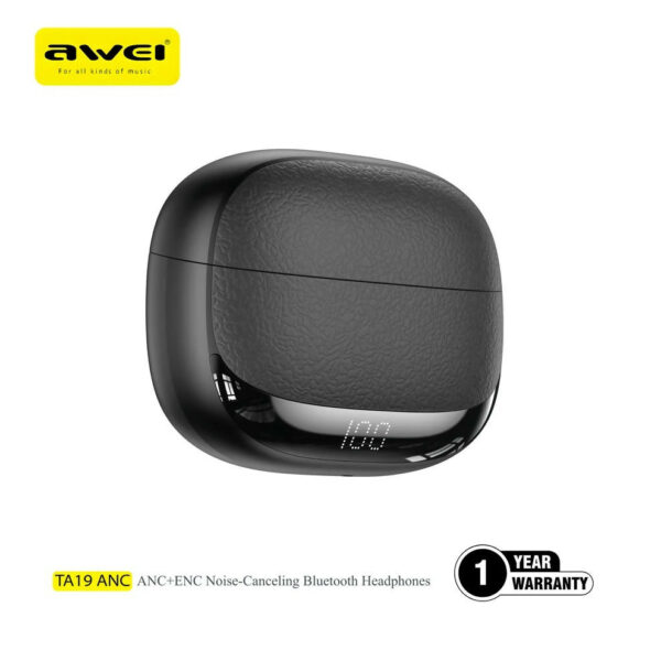 AWEI TA19 ANC Wireless Bluetooth Earbuds with Faux-Leather Case
