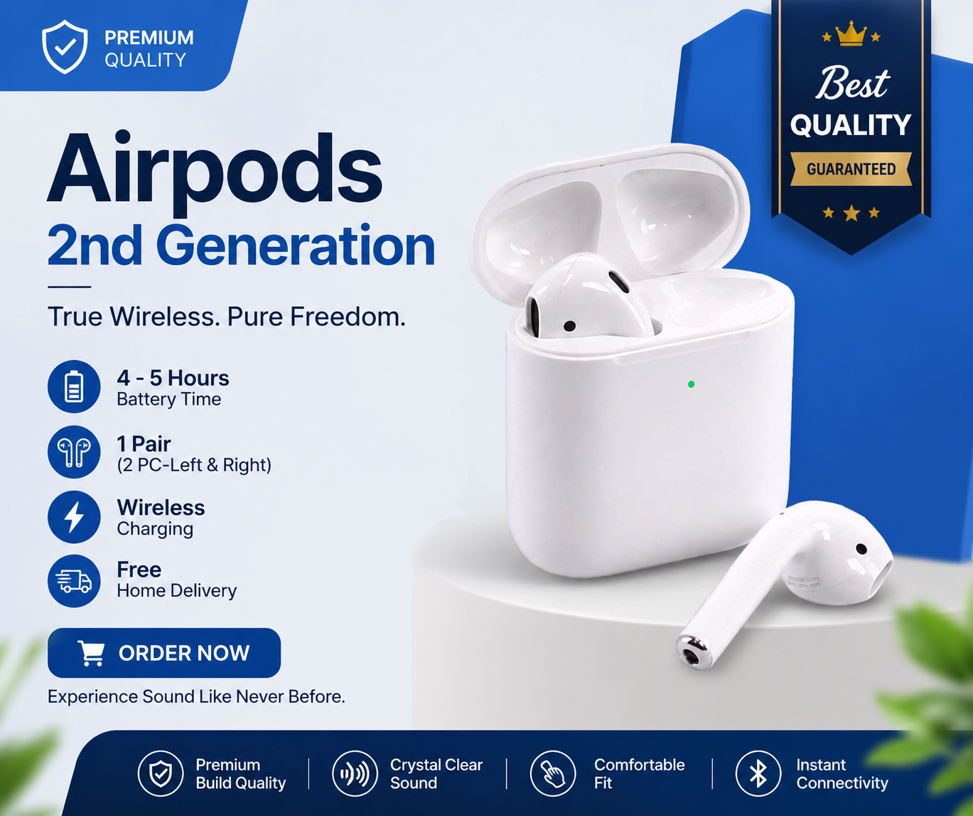 2nd Gen TWS Wireless Earbuds with Bluetooth 5.3 and Touch Control