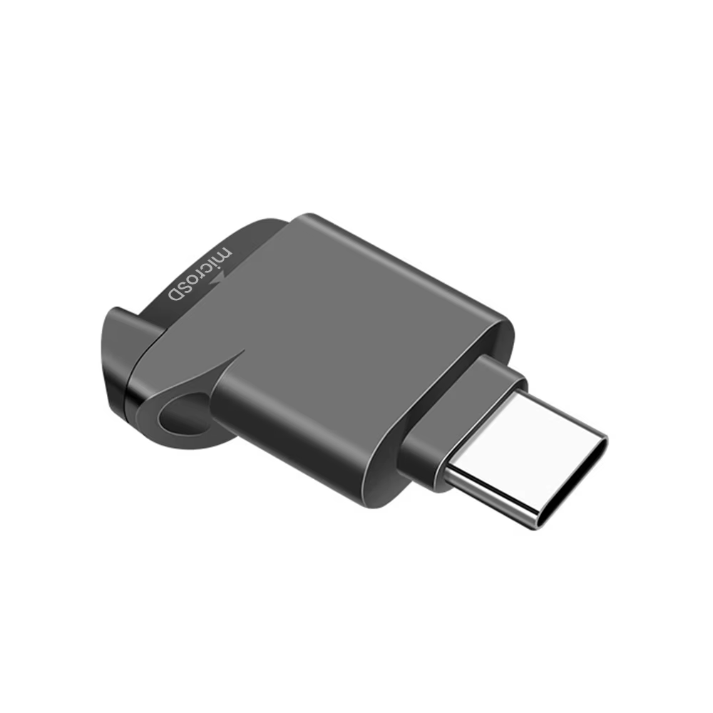 Type-C 2.0 Mini TF Card Reader Black External Storage