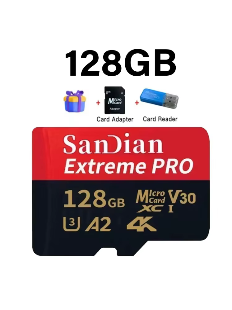 Class 10 U3 V30 Waterproof Micro SD Cards with USB Adapter