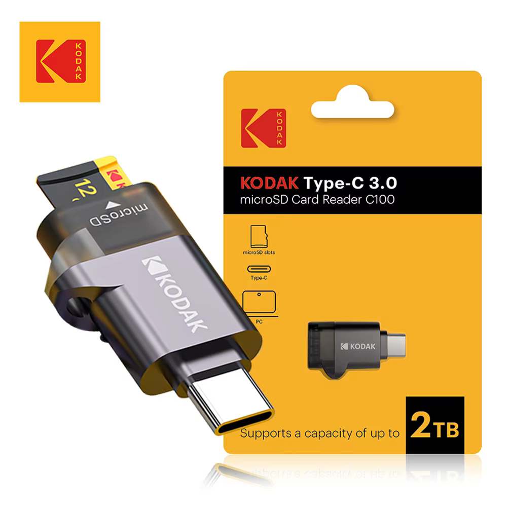 Kodak 4-in-1 USB 3.0 & Type C Universal Card Reader Adapter