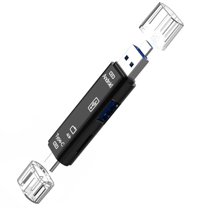 5-in-1 USB Type-C Micro USB SD TF Card Reader Adapter