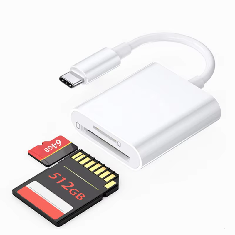 2-in-1 USB-C SD/TF Card Reader for Tablets & Laptops