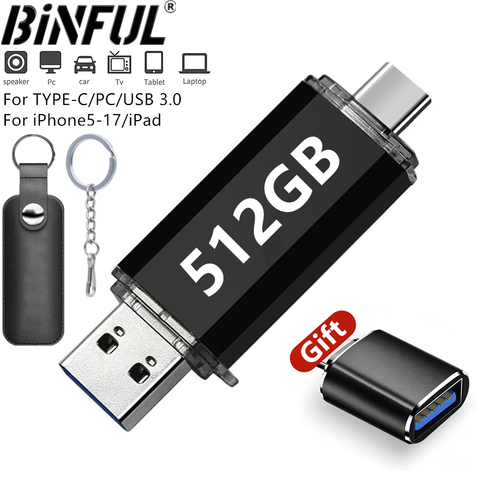 512GB OTG USB Type-C Flash Drive for iPhone iPad Android