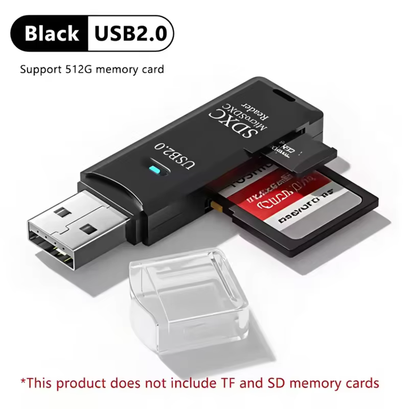 2-in-1 USB2.0/3.0 TF SD Card Reader Adapter