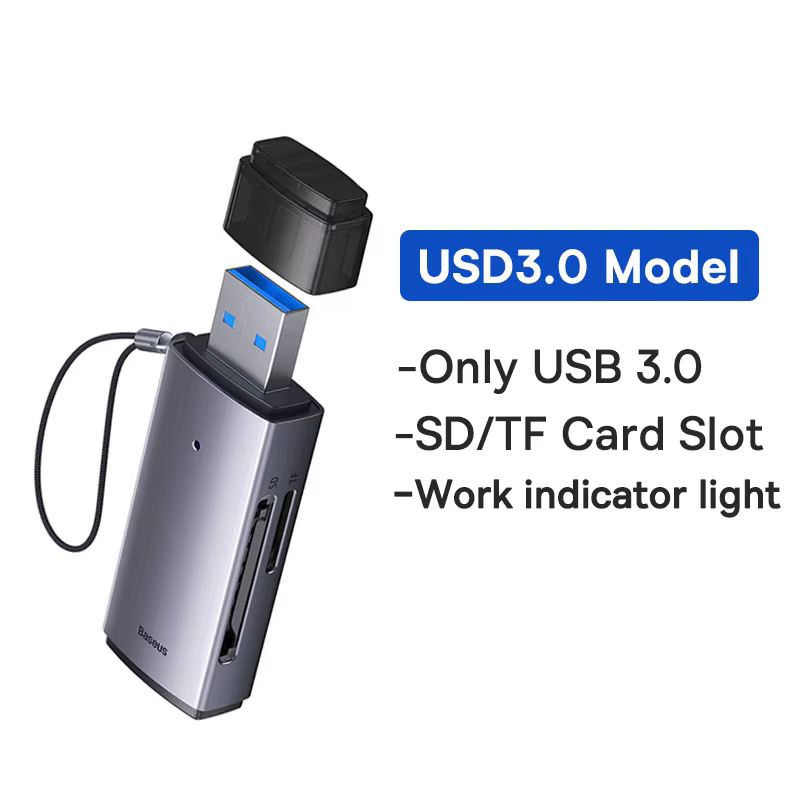 Baseus 2-in-1 USB C & USB 3.0 SD/TF Card Reader 104MB/s