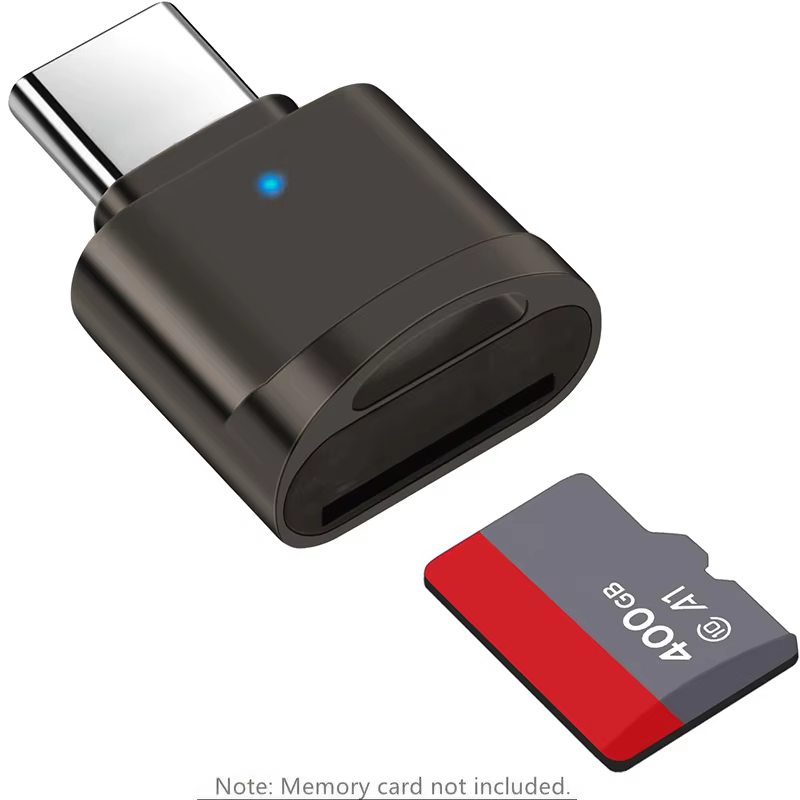 Type-C OTG to Micro SD Card Reader with Chain Port