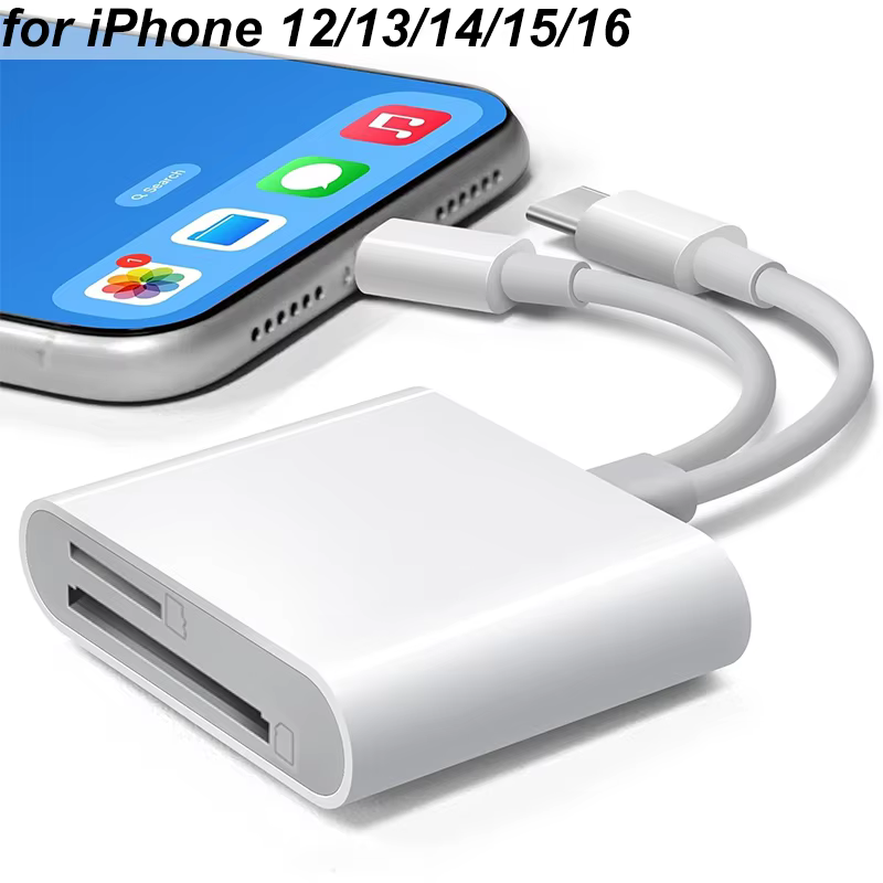 5-in-1 USB C SD TF Card Reader Hub for iPhone 12-17