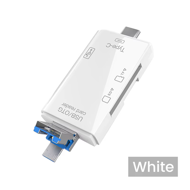 6-in-1 USB2.0 Type-C OTG SD Card Reader Adapter