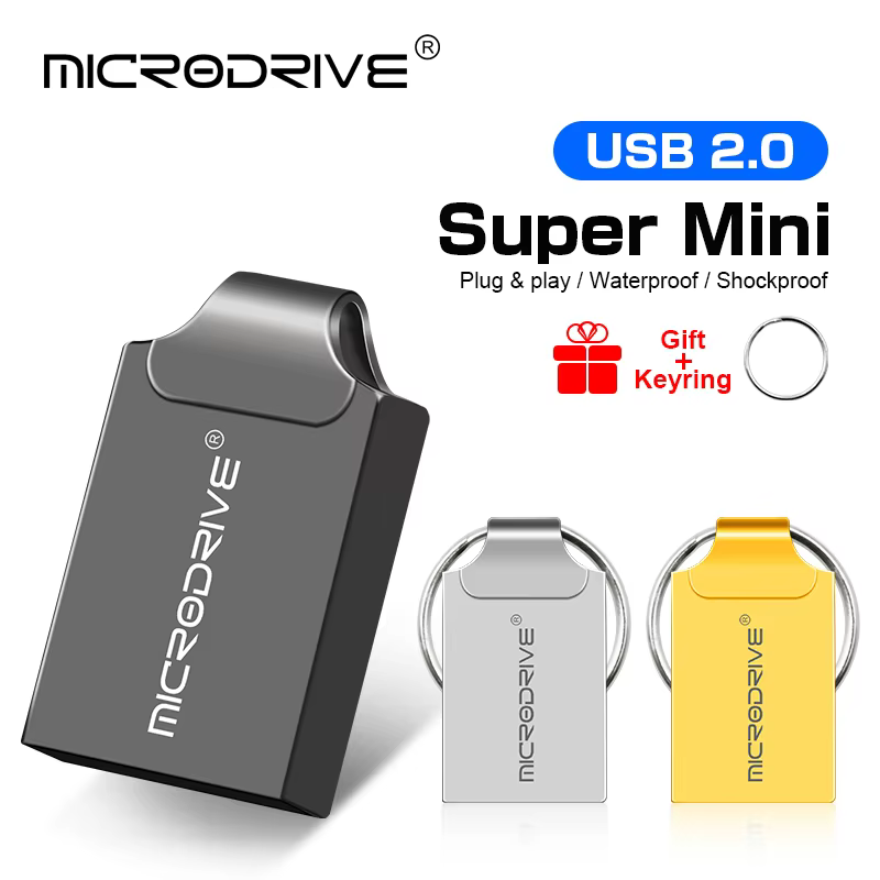 MicroDrive Mini USB 2.0 Flash Drive with Multiple Capacities