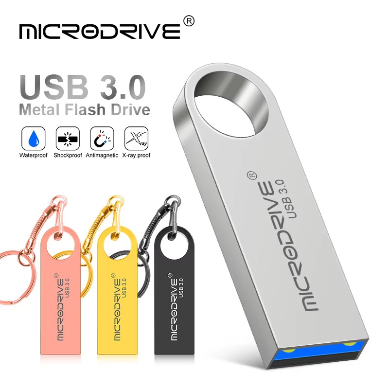 MicroDrive USB 3.0 Metal Flash Drive 16-256GB High-Speed
