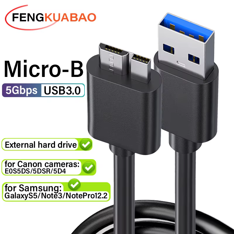 Micro USB 3.0 Cable Type A to Micro B for External Drives