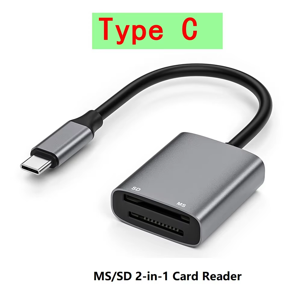 USB C & Lightning Multi Card Reader SD MS Adapter