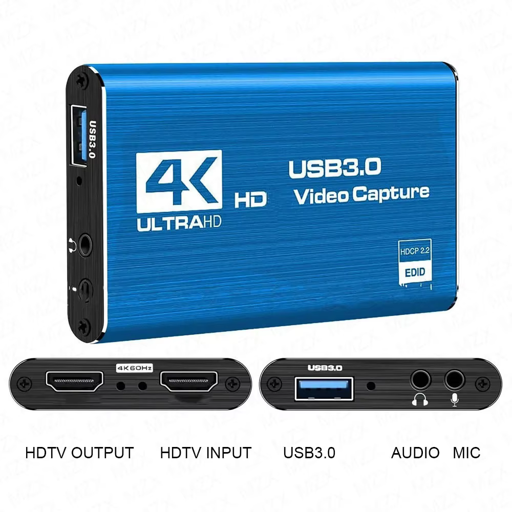 MZX 4K HDMI Video Capture Card USB 3.0 1080P 60fps Recorder