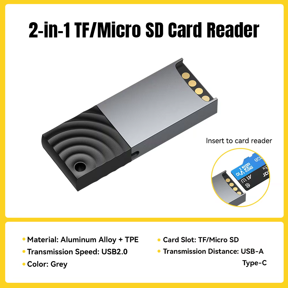 Essager 2-in-1 USB & Type-C Micro SD Card Reader
