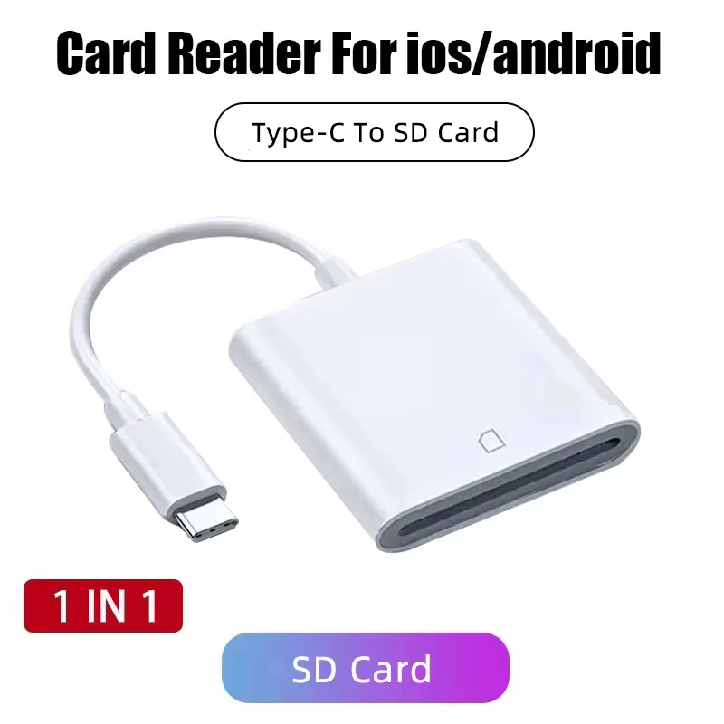 Dual USB-C & Lightning SD TF Card Reader Adapter for Phones
