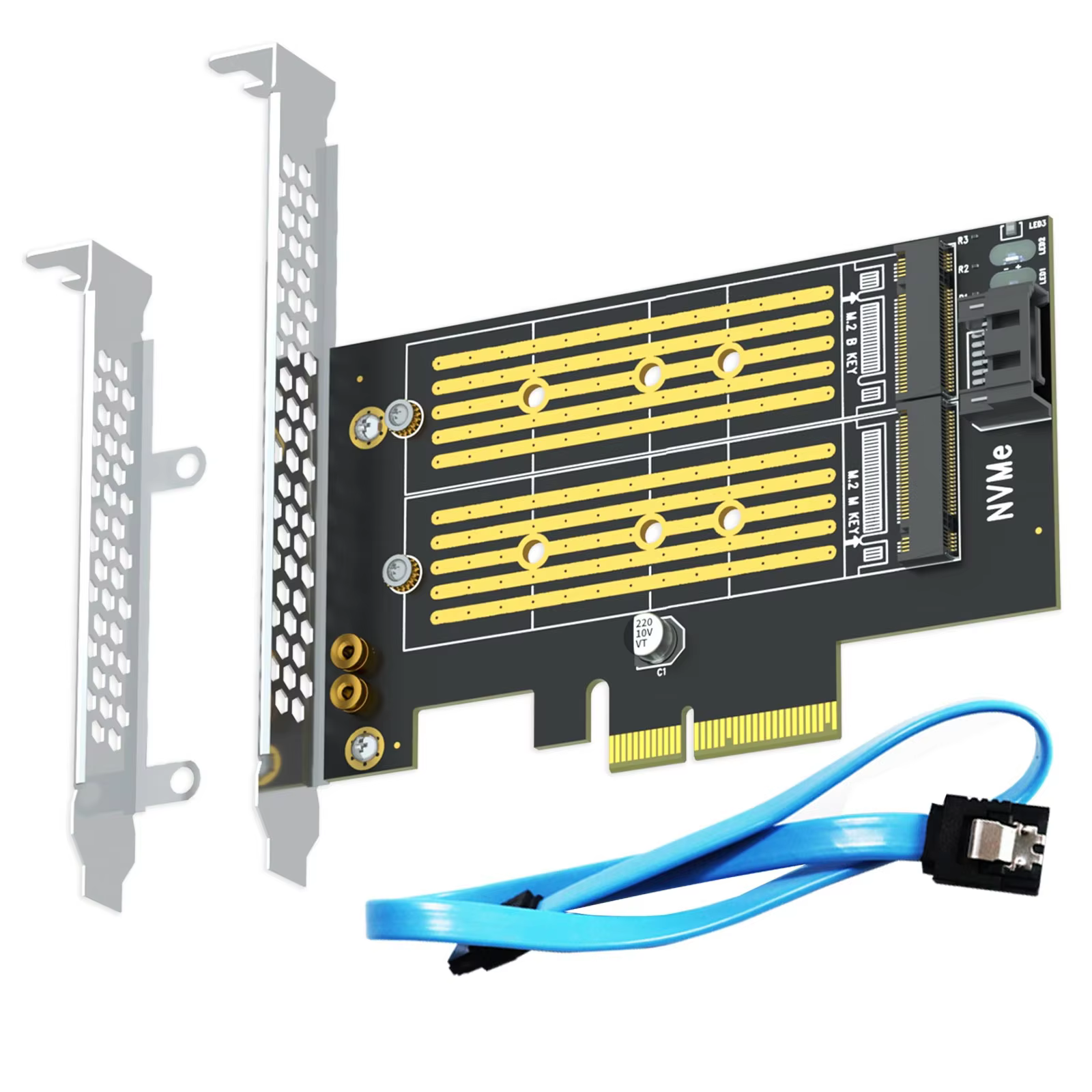 M.2 PCIe Adapter for NVMe and SATA SSDs
