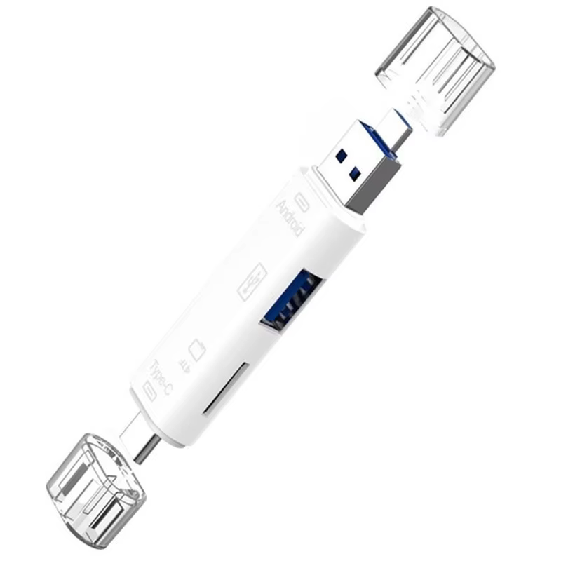 5-in-1 USB 2.0 Type-C Micro USB SD Card Reader Adapter