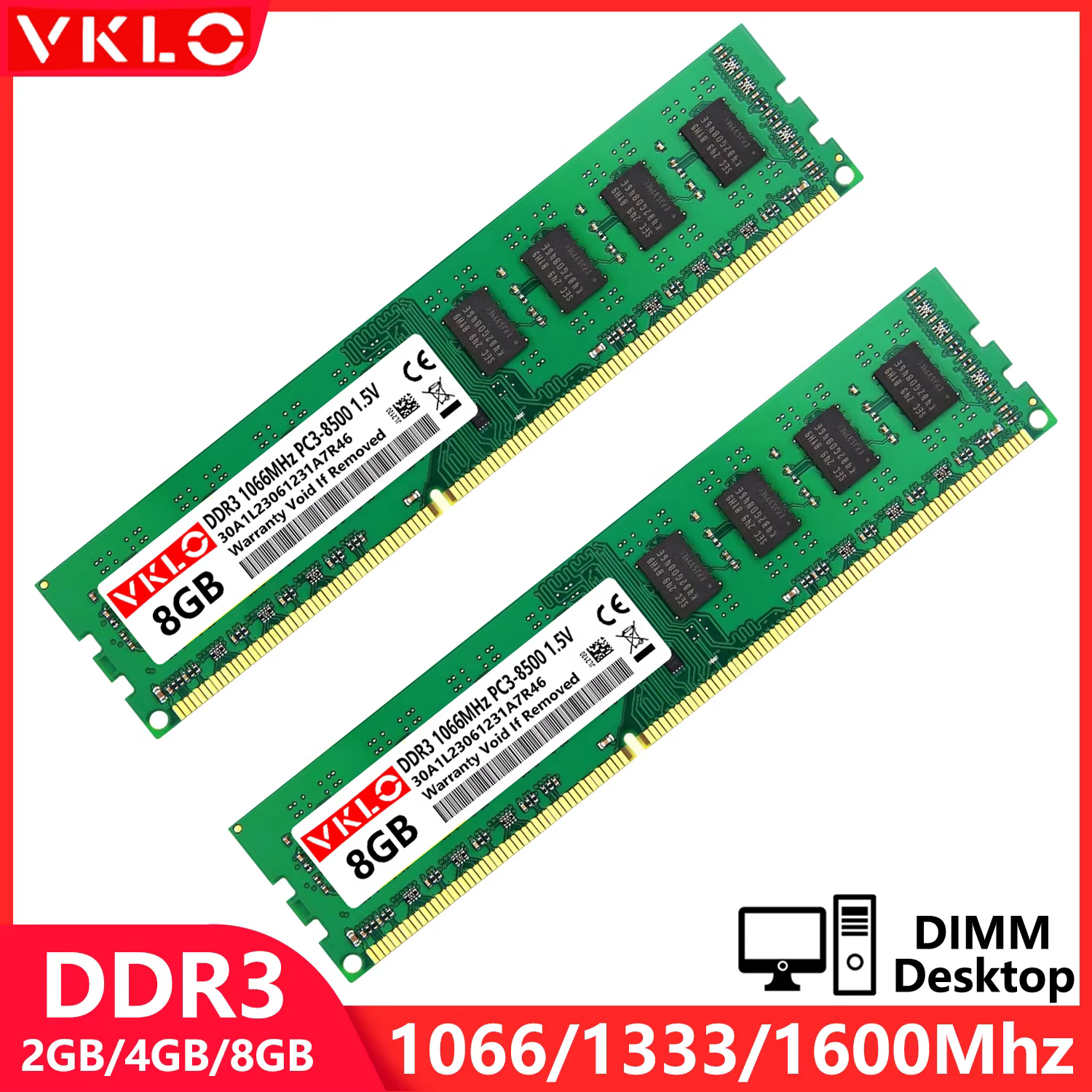 DDR3 Desktop Memory RAM 2GB 4GB 8GB 1066-1600MHz 240Pin