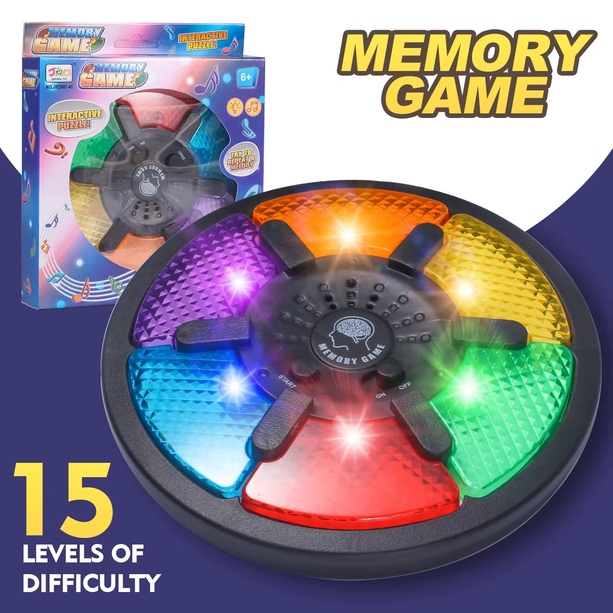 Handheld Electronic Memory Game with Light and Sound