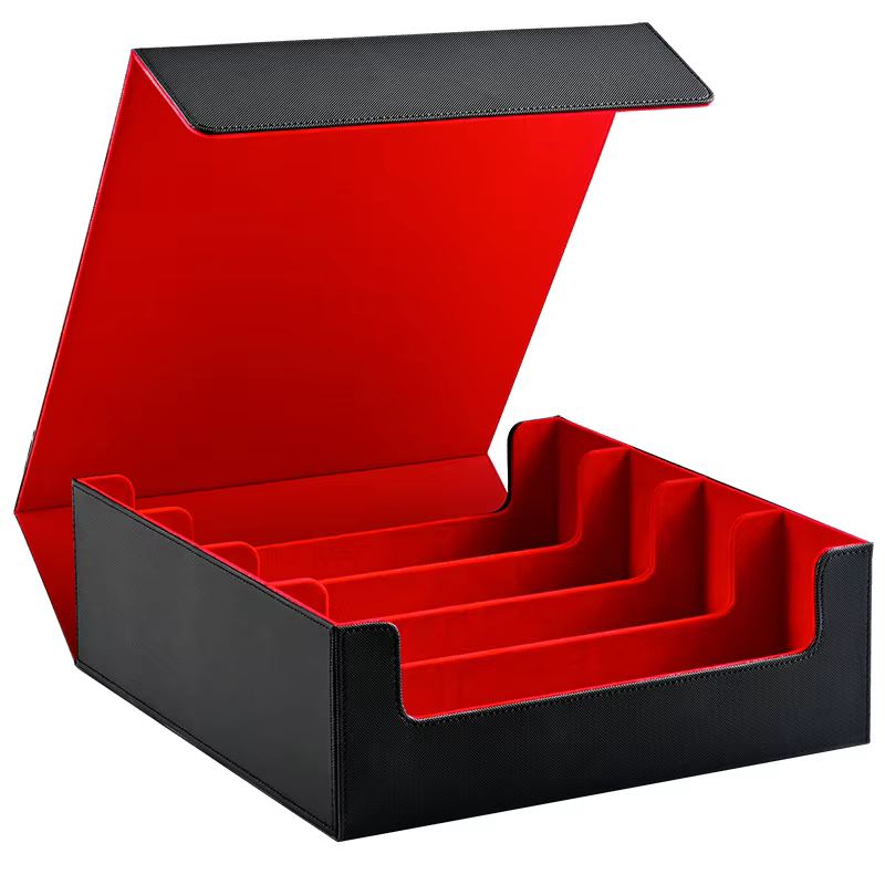 Trading Card Storage Box Holds 3000+ Cards PU Leather
