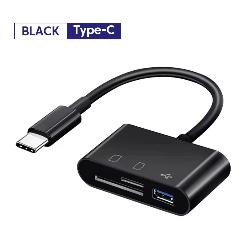 3-in-1 USB-C Adapter with TF and SD Card Reader
