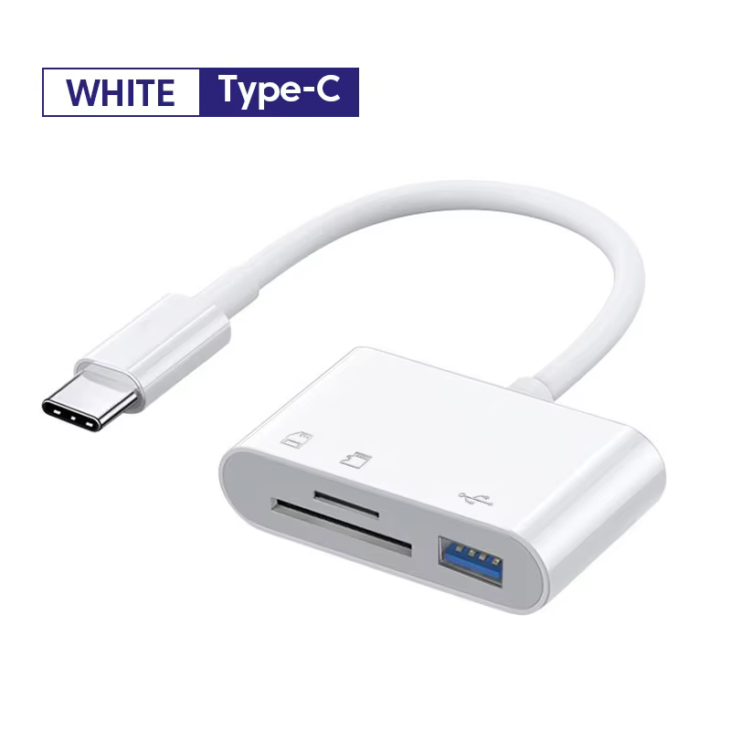 3-in-1 Type-C Card Reader SD TF OTG Adapter for USB C Devices