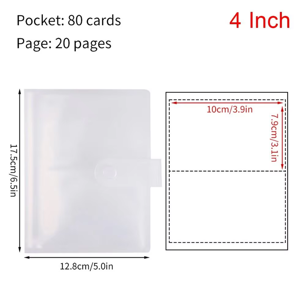 Transparent Photo Album with 80-160 Slots PVC Holder