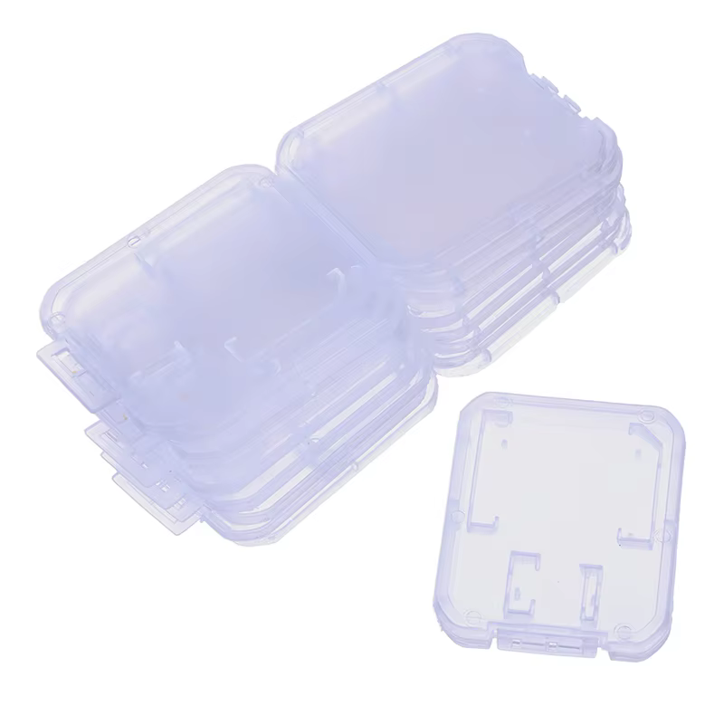 10pcs Clear Plastic Memory Card Cases for SD & Micro SD