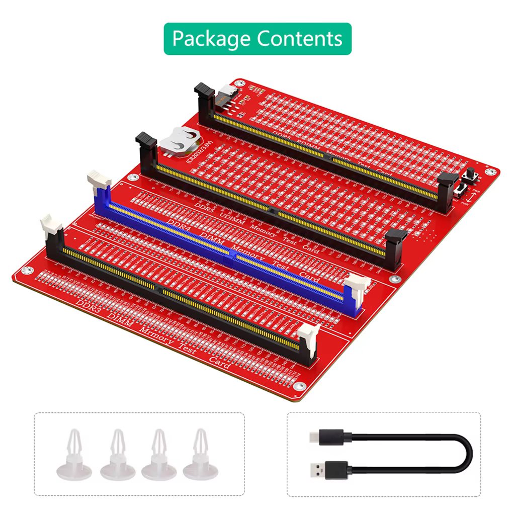 3-in-1 DDR3/DDR4/DDR5 Memory Test Card with LED Indicators