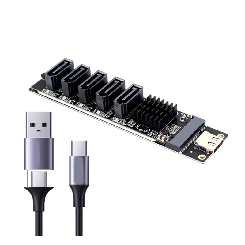 TYPE-C to SATA 3.0 5-Port Adapter Card USB10G for SSD HDD