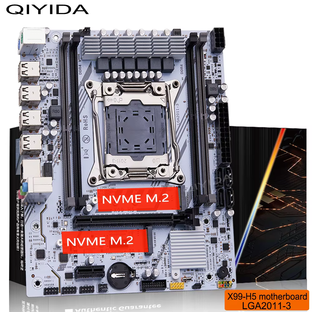 QIYIDA X99 LGA2011-3 Micro-ATX Motherboard with M.2 Slot