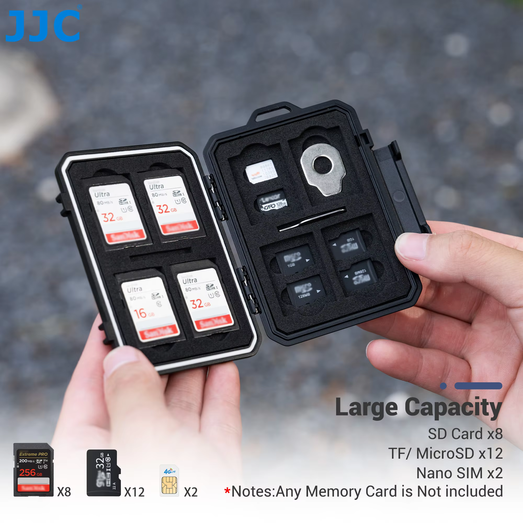 JJC Memory Card Case for 22 Cards and 2 Nano SIMs