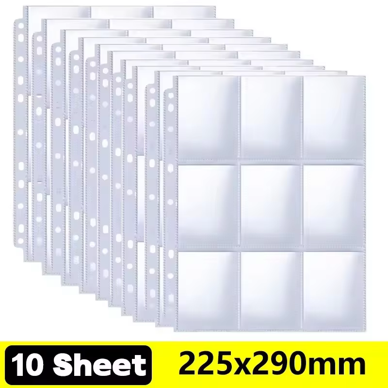 A4 Size 9 Pocket Double Side Card Binder Pages