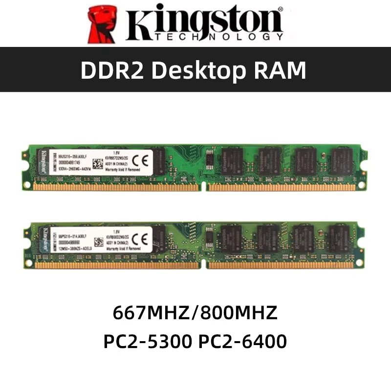 Kingston 2GB DDR2 667/800MHz PC Desktop RAM Non-ECC