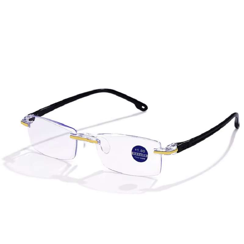 Rimless Ultralight Progressive Reading Glasses with Blue Light Filter