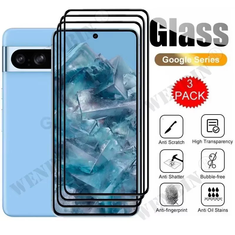3 Pcs Tempered Glass Screen Protector for Google Pixel